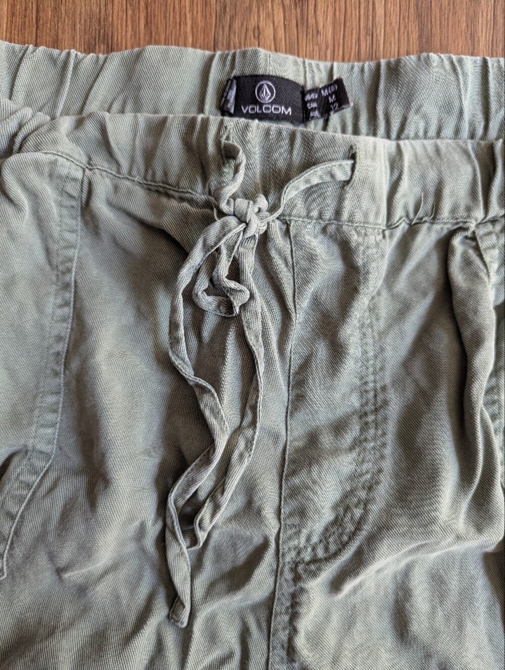 Volcom Olive Green Cargo Drawstring Pants Sz M/8 - Picture 4 of 8